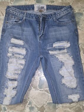 Soho Women's Distressed Light Blue Straight Leg Jeans